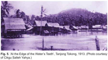 Fig. 5. ‘At the Edge of the Water’s Teeth’, Tanjong Tokong, 1913. (Photo courtesy
of Cikgu Salleh Yahya.)