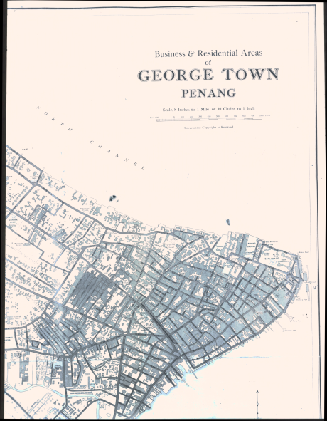 Business and residential areas of George Town Penang